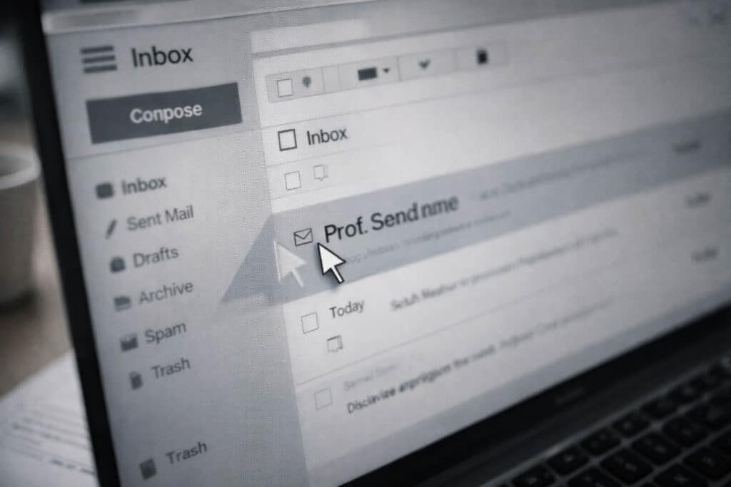 E-Mail-Posteingang auf Computerbildschirm